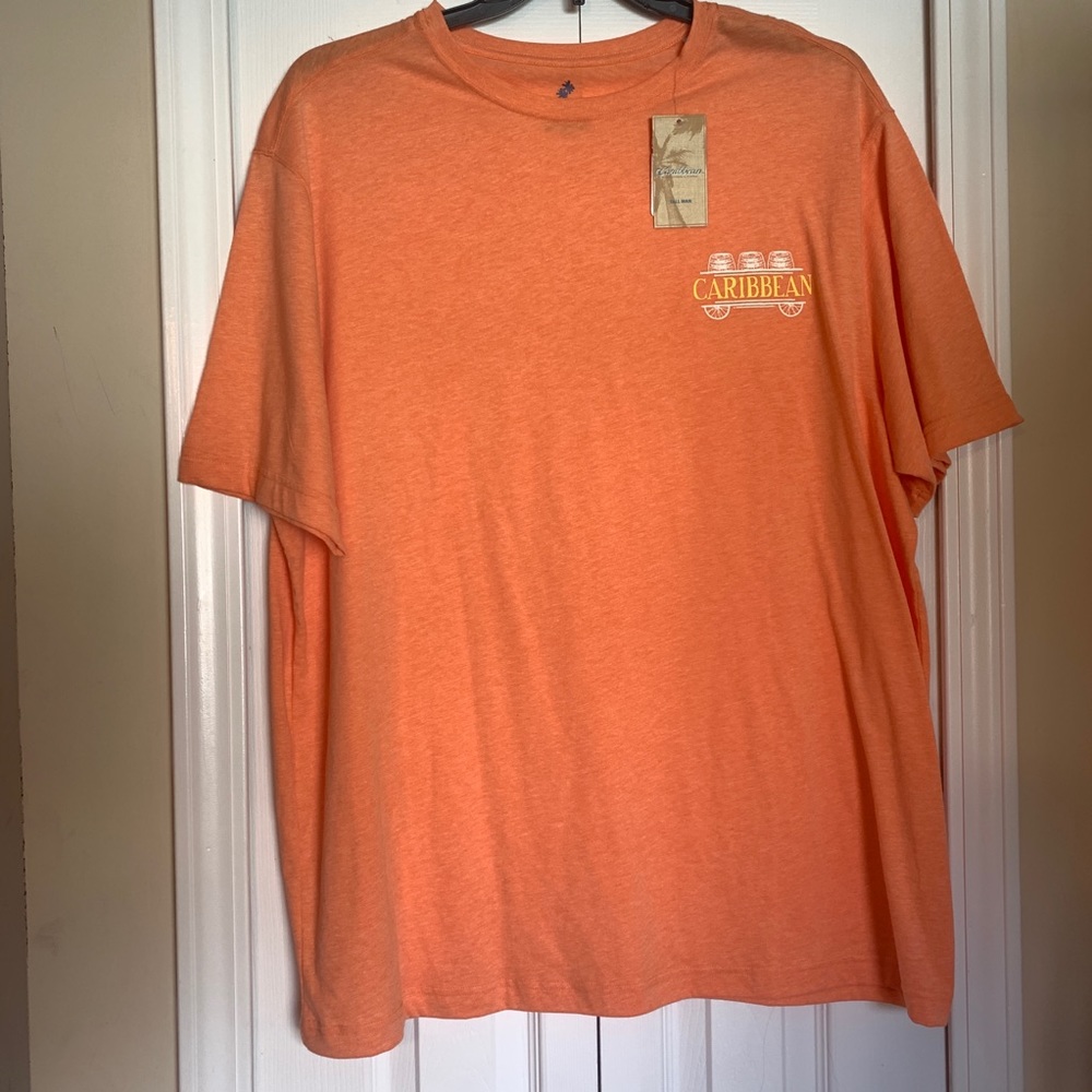 Caribbean tall man orange shirt size XLT
